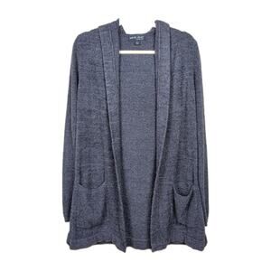 BAREFOOT DREAMS Navy Blue CozyChic Lite Resort Hooded Cardigan Women's Small